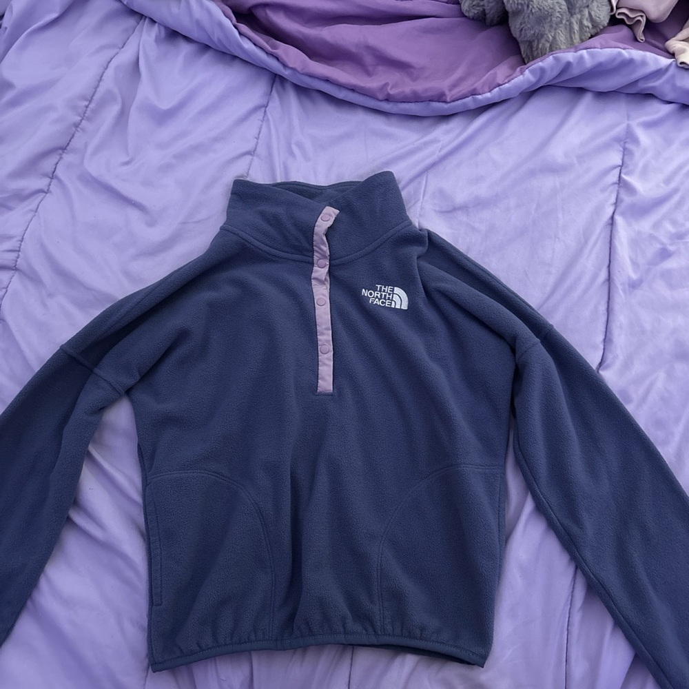 The North Face pink and purple quarter zip fleece with pockets 
:)